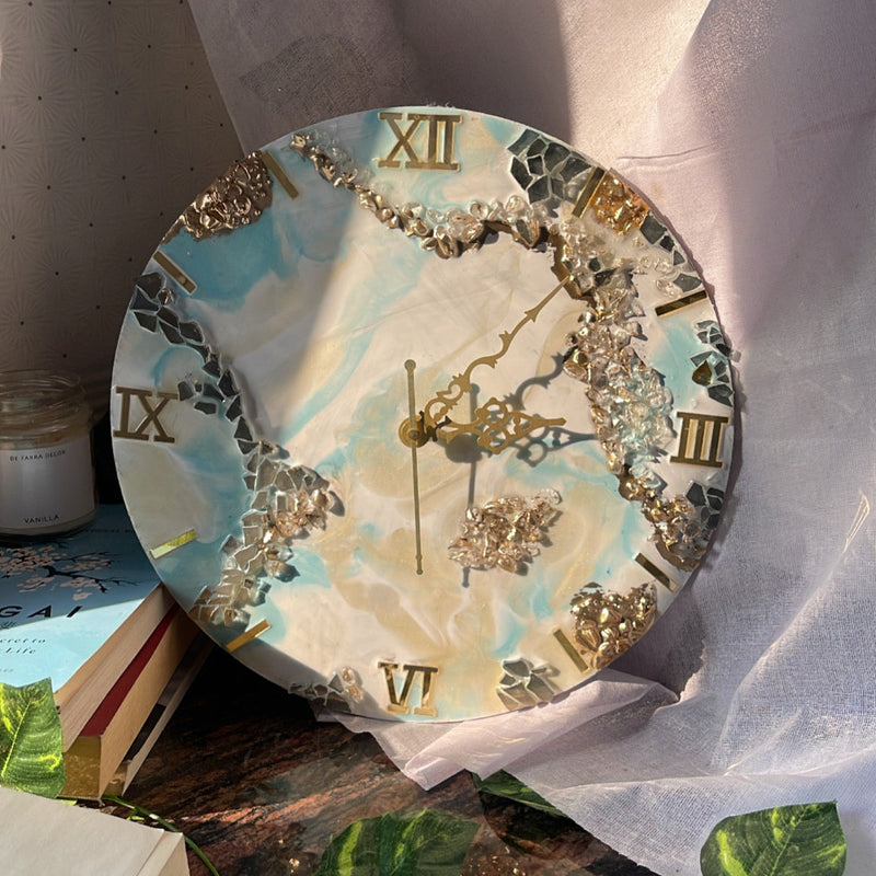 Cloud 9,  Resin Wall Clock | Hand made roman clock