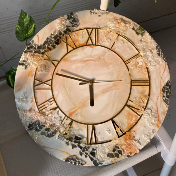 Pearl Resin Wall Clock | Hand made roman clock