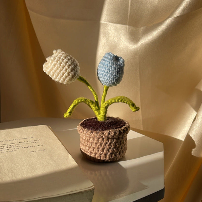 Crochet flower mini pots - Crochet flowers