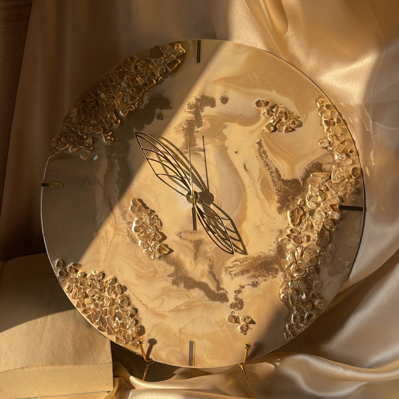 Clair | Caramel Resin Wall Clock | Hand made roman clock