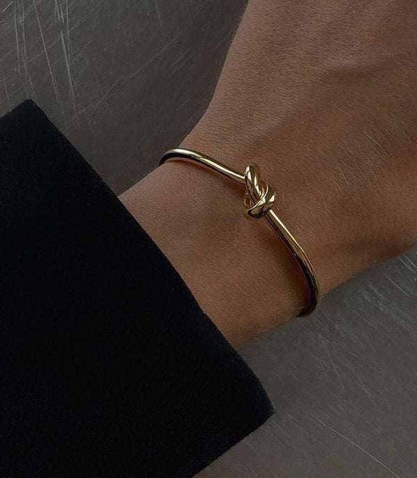 Knot bangle  | 18k gold plated bracelet