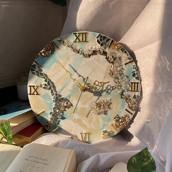 Cloud 9,  Resin Wall Clock | Hand made roman clock