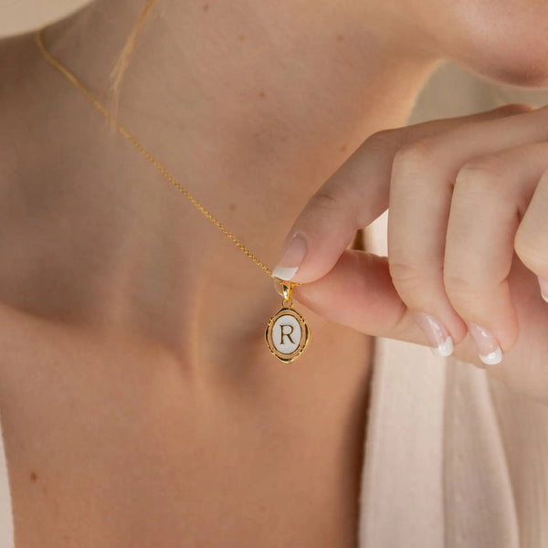 Initial necklace | gold plated necklace