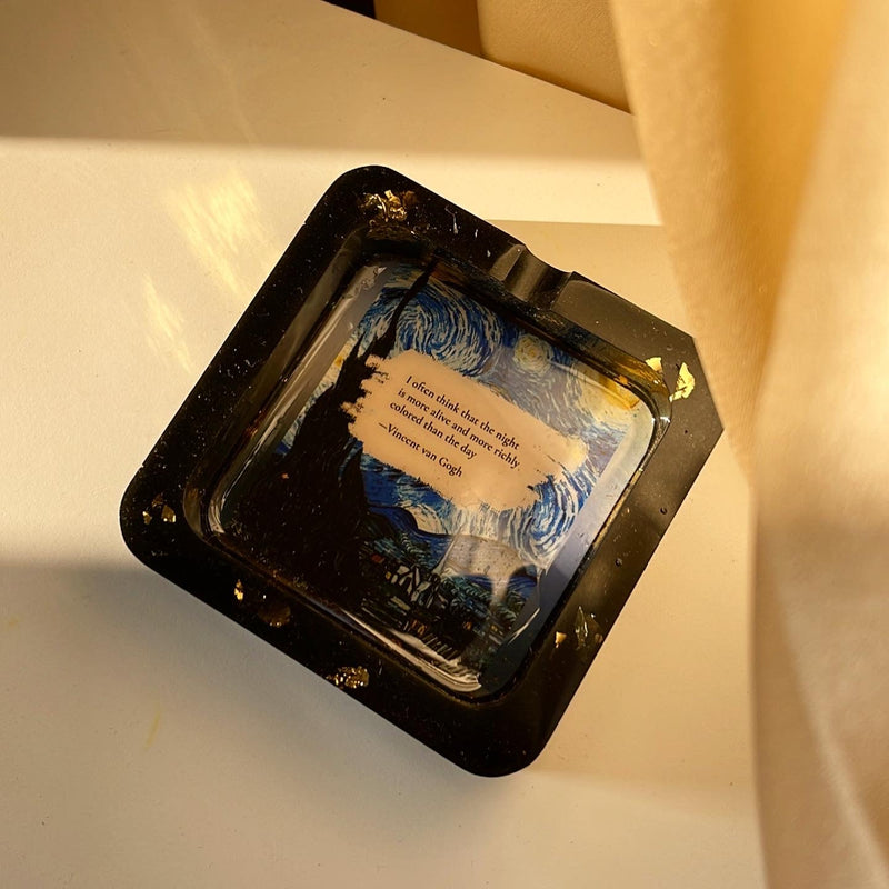 Starry night Ashtray, Handmade ashtray