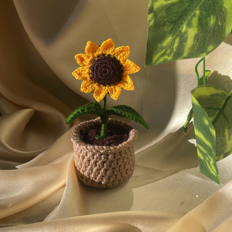 Crochet flower mini pots - Crochet flowers