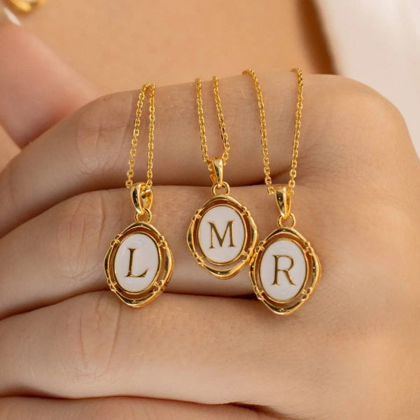 Initial necklace | gold plated necklace