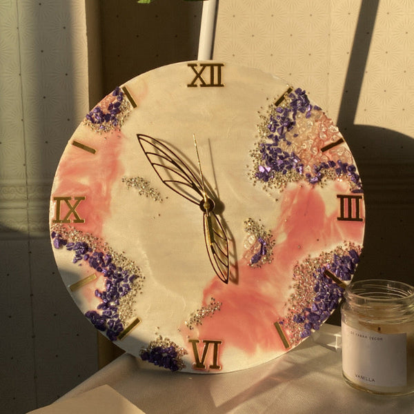 Butterfly Resin Wall Clock | Hand made roman clock