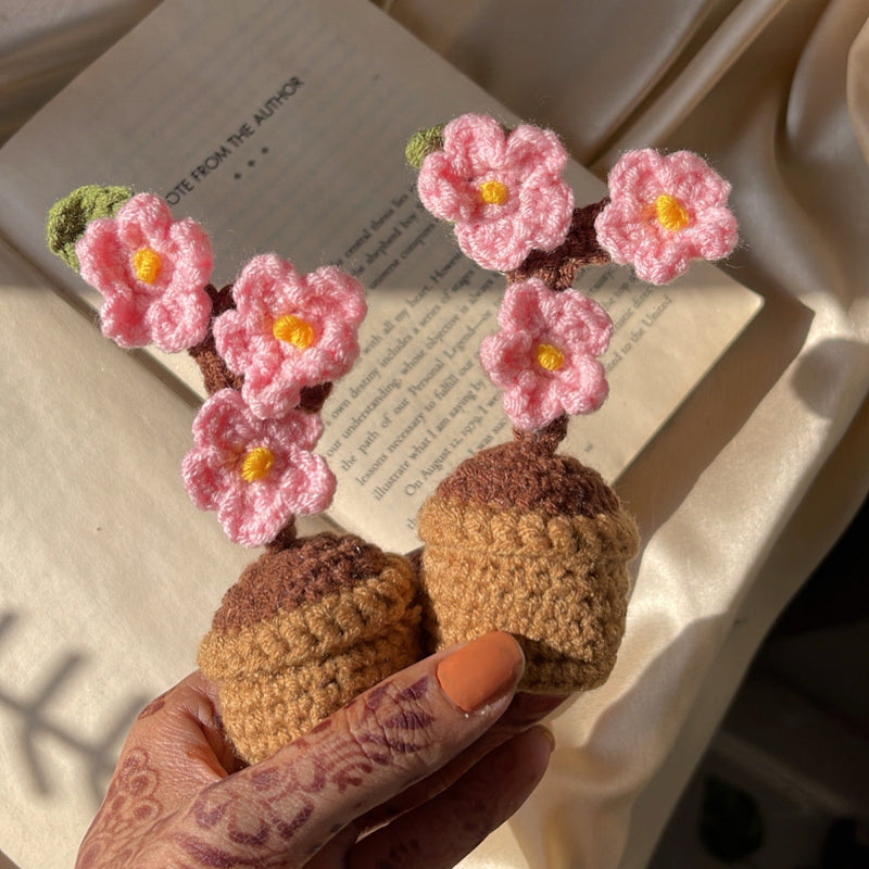 Crochet flower mini pots - Crochet flowers