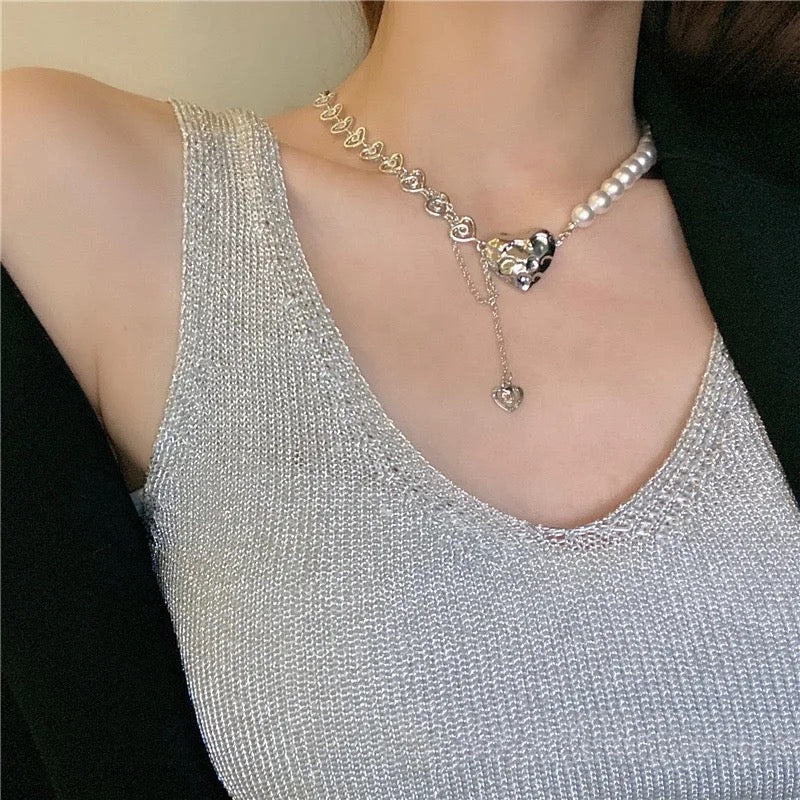 Rowan | beaded heart necklace