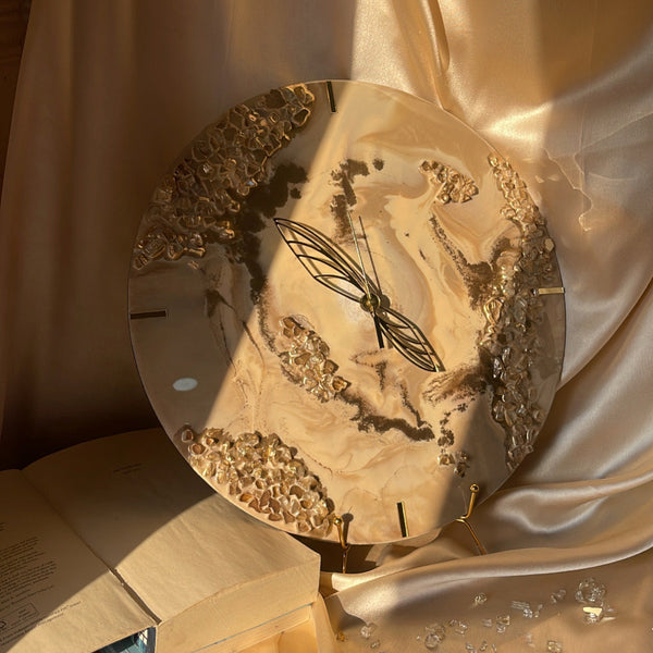 Clair | Caramel Resin Wall Clock | Hand made roman clock