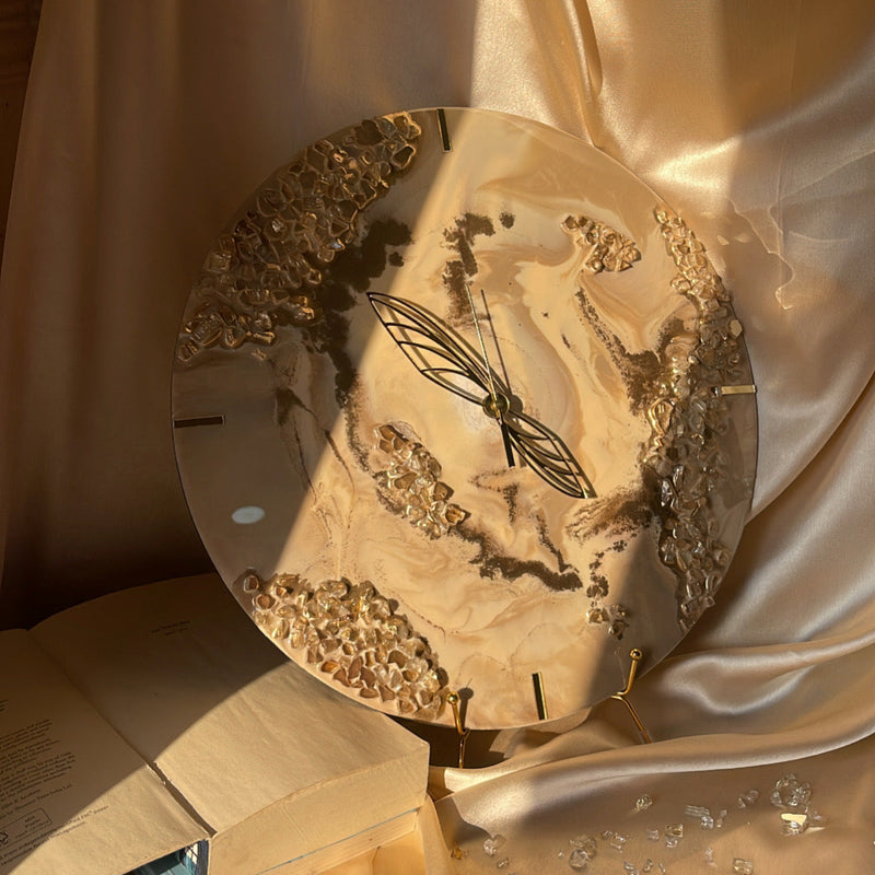 Clair | Caramel Resin Wall Clock | Hand made roman clock