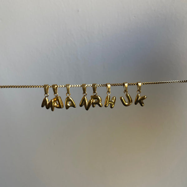 Chubby Initial necklace | gold plated necklace