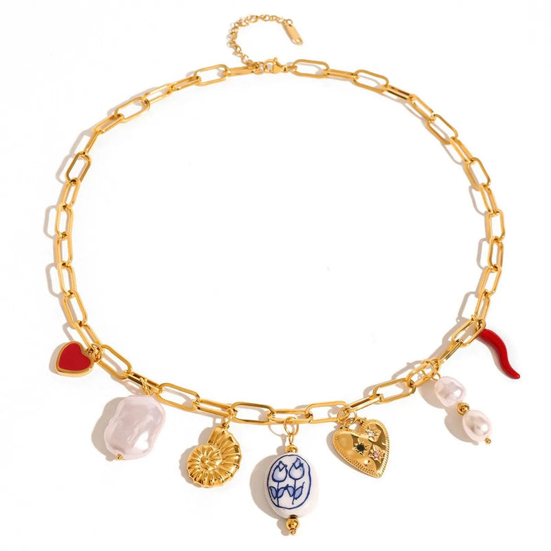 Chunky charm necklace