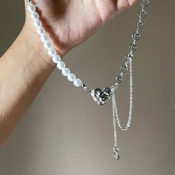 Rowan | beaded heart necklace